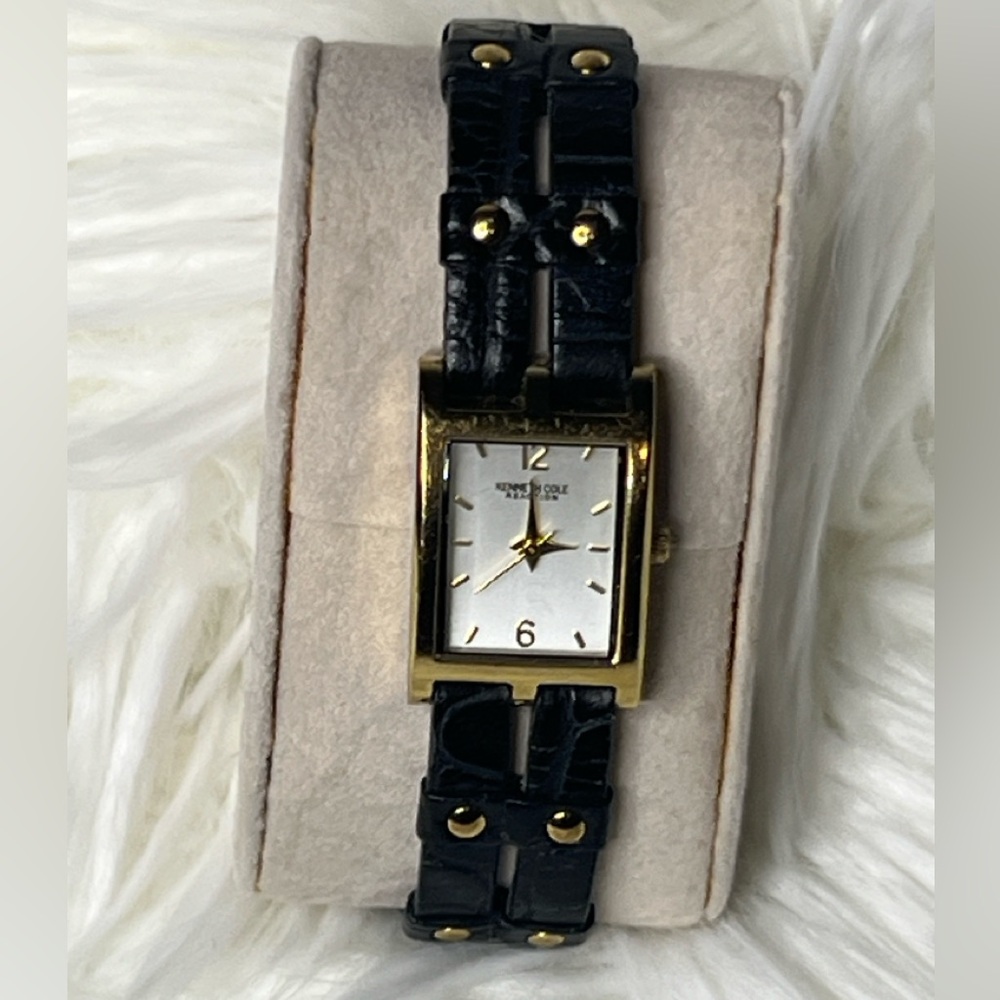Kenneth Cole Reaction Gold-tone KC2407-U54-06 Stainless Steel & Leather Watch - Picture 2 of 8